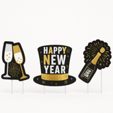Festive Happy New Year Yard Sign Set